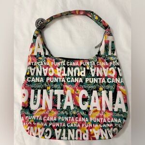 Robin ruth tote Punta Cana floral purse Beach bag. Puffy Letters RARE
